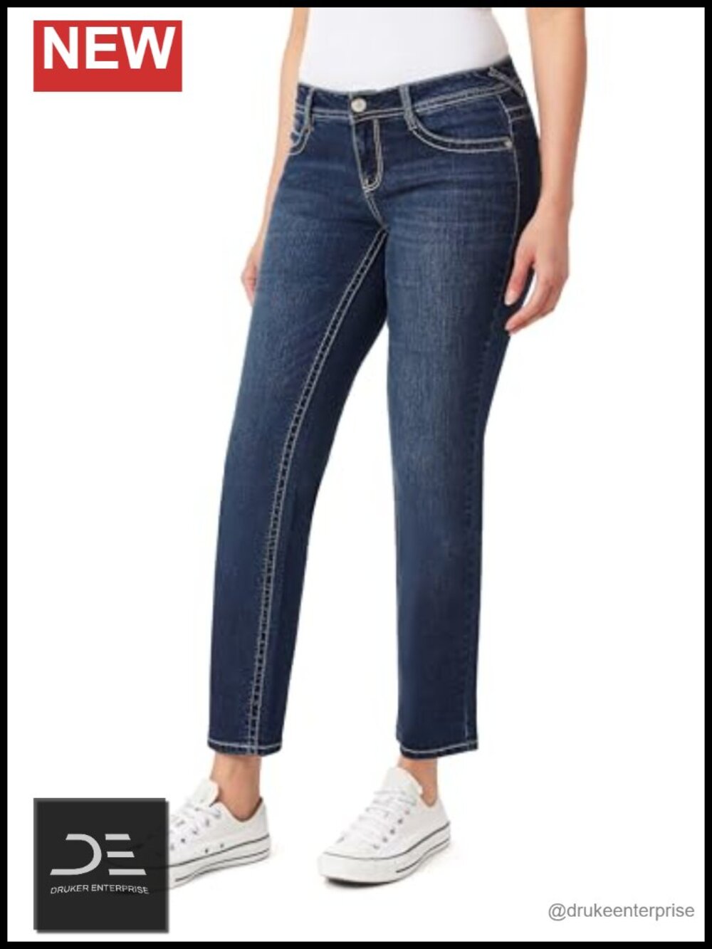 Curvy Low Rise Straight Leg Jeans Insta Stretch 30" Inseam